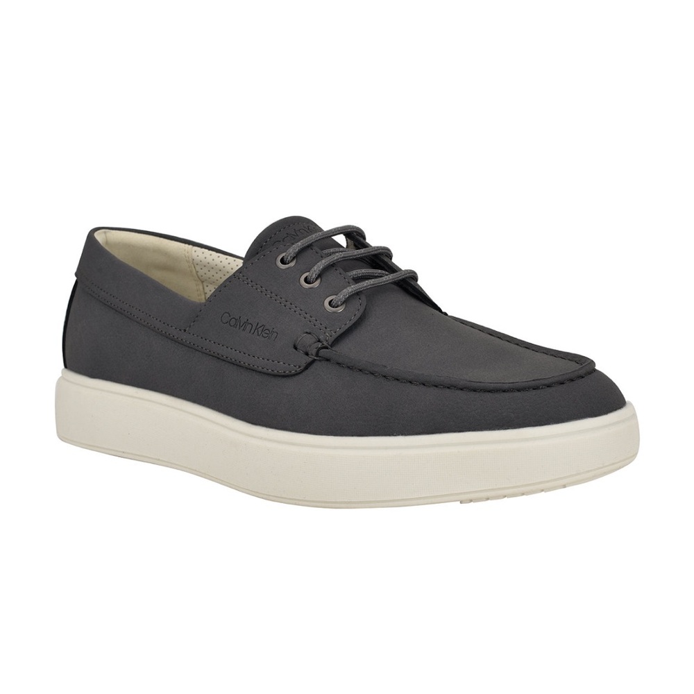 Calvin Klein Men's Januse Casual Boat Shoe- Light Gray- Size 10